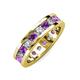 3 - Celina 3.40 mm Round Amethyst and Diamond Eternity Band 
