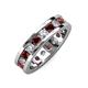 3 - Celina 3.40 mm Round Red Garnet and Diamond Eternity Band 