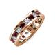 3 - Celina 3.40 mm Round Red Garnet and Diamond Eternity Band 
