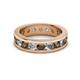 2 - Celina 3.40 mm Round Smoky Quartz and Diamond Eternity Band 
