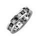 3 - Celina 3.40 mm Round Black and White Diamond Eternity Band 