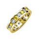 3 - Celina 3.40 mm Round Yellow Sapphire and Diamond Eternity Band 