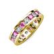 3 - Celina 3.40 mm Round Pink Sapphire and Diamond Eternity Band 