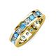 3 - Celina 3.40 mm Round Blue Topaz and Diamond Eternity Band 
