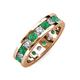 3 - Celina 3.40 mm Round Emerald and Diamond Eternity Band 