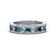 1 - Celina 3.40 mm Round Blue and White Diamond Eternity Band 