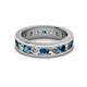 2 - Celina 3.40 mm Round Blue and White Diamond Eternity Band 
