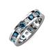 3 - Celina 3.40 mm Round Blue and White Diamond Eternity Band 