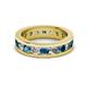 2 - Celina 3.40 mm Round Blue and White Diamond Eternity Band 
