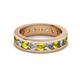 2 - Celina 3.40 mm Round Yellow and White Diamond Eternity Band 