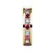 5 - Celina 3.40 mm Round Rhodolite Garnet and Diamond Eternity Band 