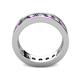 4 - Celina 3.40 mm Round Amethyst and Diamond Eternity Band 