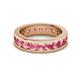 3 - Celina 3.40 mm Round Pink Tourmaline Eternity Band 