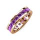 4 - Celina 3.40 mm Round Amethyst Eternity Band 