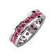 4 - Celina 3.40 mm Round Rhodolite Garnet Eternity Band 