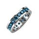 4 - Celina 3.40 mm Round Blue Diamond Eternity Band 
