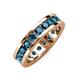 4 - Celina 3.40 mm Round Blue Diamond Eternity Band 