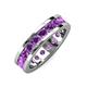 4 - Celina 3.40 mm Round Amethyst Eternity Band 