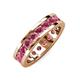 4 - Celina 3.40 mm Round Rhodolite Garnet Eternity Band 