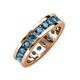 4 - Celina 3.40 mm Round London Blue Topaz Eternity Band 