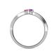 4 - Orane Pink Tourmaline and Amethyst with Side Diamonds Bypass Ring 