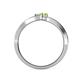 4 - Orane White Sapphire and Peridot with Side Diamonds Bypass Ring 