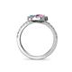 5 - Kevia Pink Sapphire and Blue Topaz with Side Diamonds Bypass Ring 