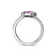 5 - Kevia Pink Sapphire with Side Diamonds Bypass Ring 