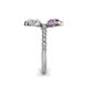 6 - Kevia White Sapphire and Amethyst with Side Diamonds Bypass Ring 