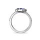5 - Kevia Iolite and Blue Diamond with Side Diamonds Bypass Ring 
