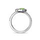5 - Kevia Peridot and White Sapphire with Side Diamonds Bypass Ring 