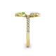 6 - Kevia Peridot and White Sapphire with Side Diamonds Bypass Ring 
