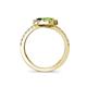 5 - Kevia Peridot and Black Diamond with Side Diamonds Bypass Ring 