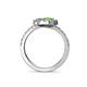 5 - Kevia Peridot and Diamond with Side Diamonds Bypass Ring 