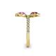 6 - Kevia Pink Sapphire and Ruby with Side Diamonds Bypass Ring 