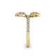 6 - Kevia Pink Sapphire and Citrine with Side Diamonds Bypass Ring 