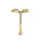 6 - Kevia Pink Sapphire and Peridot with Side Diamonds Bypass Ring 