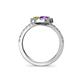 5 - Kevia Amethyst and Yellow Diamond with Side Diamonds Bypass Ring 