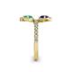 6 - Kevia Emerald and Blue Sapphire with Side Diamonds Bypass Ring 