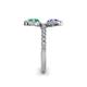 6 - Kevia Emerald and Tanzanite with Side Diamonds Bypass Ring 