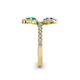 6 - Kevia Emerald and Tanzanite with Side Diamonds Bypass Ring 