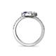 5 - Kevia White Sapphire and Iolite with Side Diamonds Bypass Ring 