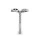 6 - Kevia Black and White Diamond with Side Diamonds Bypass Ring 