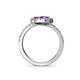 5 - Kevia Amethyst and Pink Sapphire with Side Diamonds Bypass Ring 