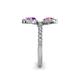 6 - Kevia Amethyst and Pink Sapphire with Side Diamonds Bypass Ring 