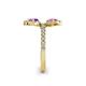 6 - Kevia Amethyst and Pink Sapphire with Side Diamonds Bypass Ring 