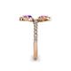6 - Kevia Amethyst and Pink Tourmaline with Side Diamonds Bypass Ring 