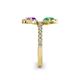 6 - Kevia Amethyst and Emerald with Side Diamonds Bypass Ring 