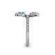 6 - Kevia London Blue Topaz and Diamond with Side Diamonds Bypass Ring 