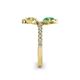 6 - Kevia Yellow Diamond and Emerald with Side Diamonds Bypass Ring 